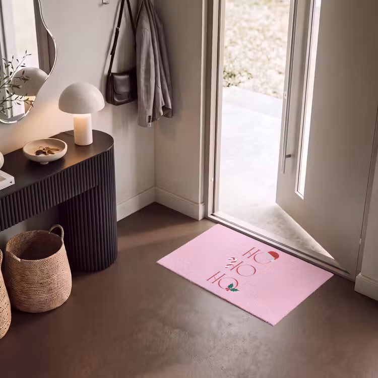 Deurmat - Kerst - Tekst - Roze - Illustratie — 8