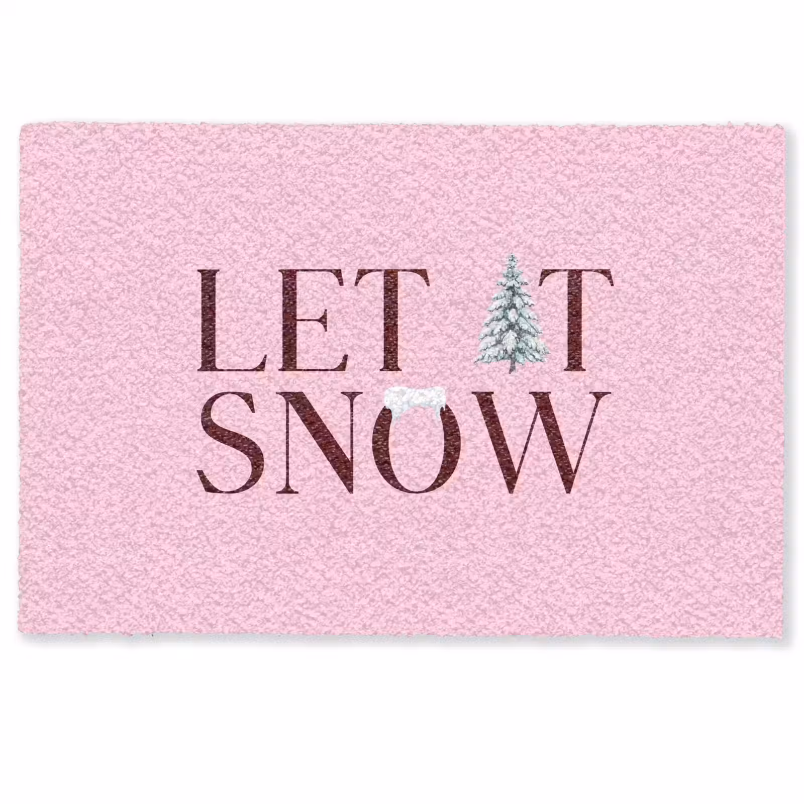 Deurmat - Kerst - Tekst - Sneeuw - Roze — 1