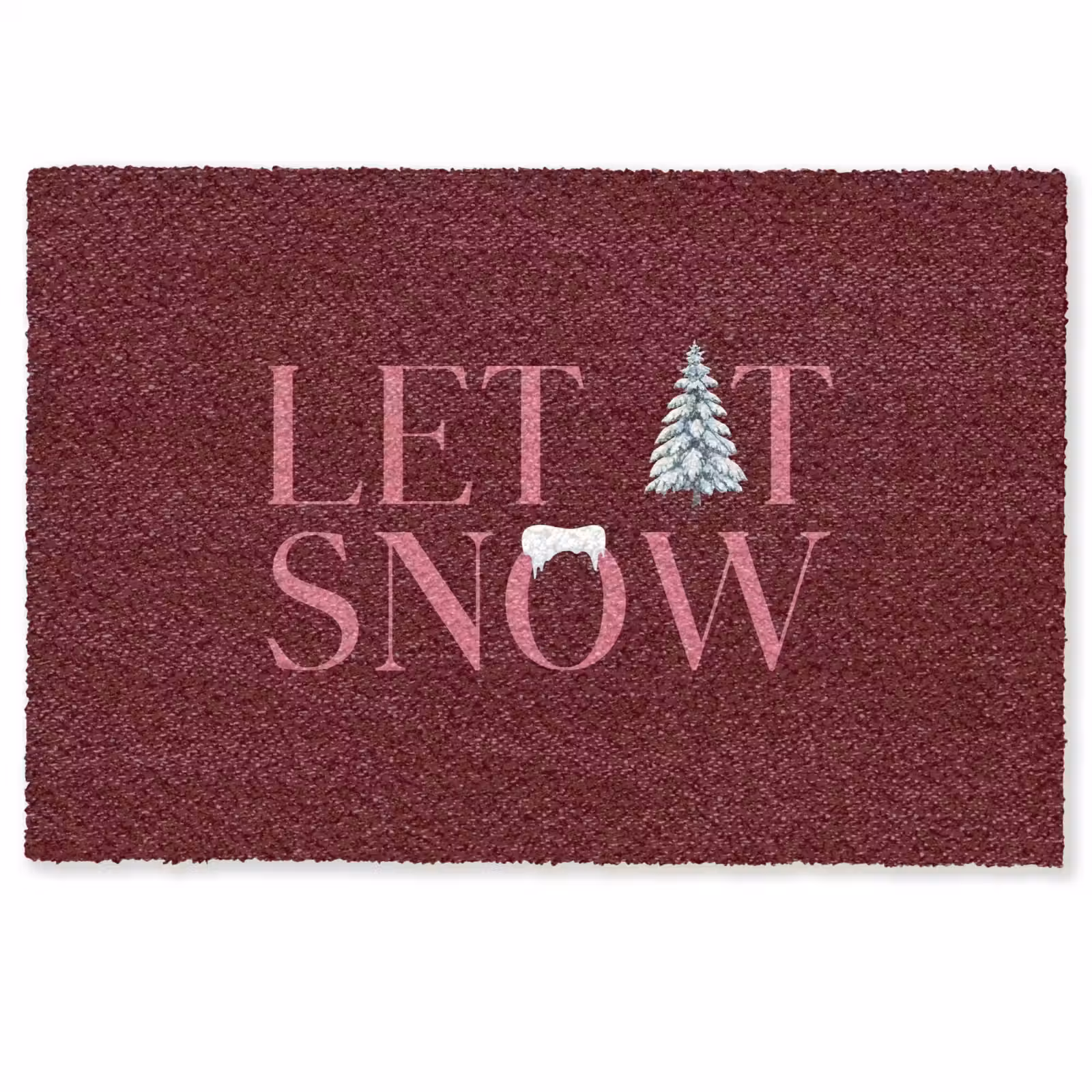 Deurmat - Tekst - Kerst - Sneeuw - Roze — 1