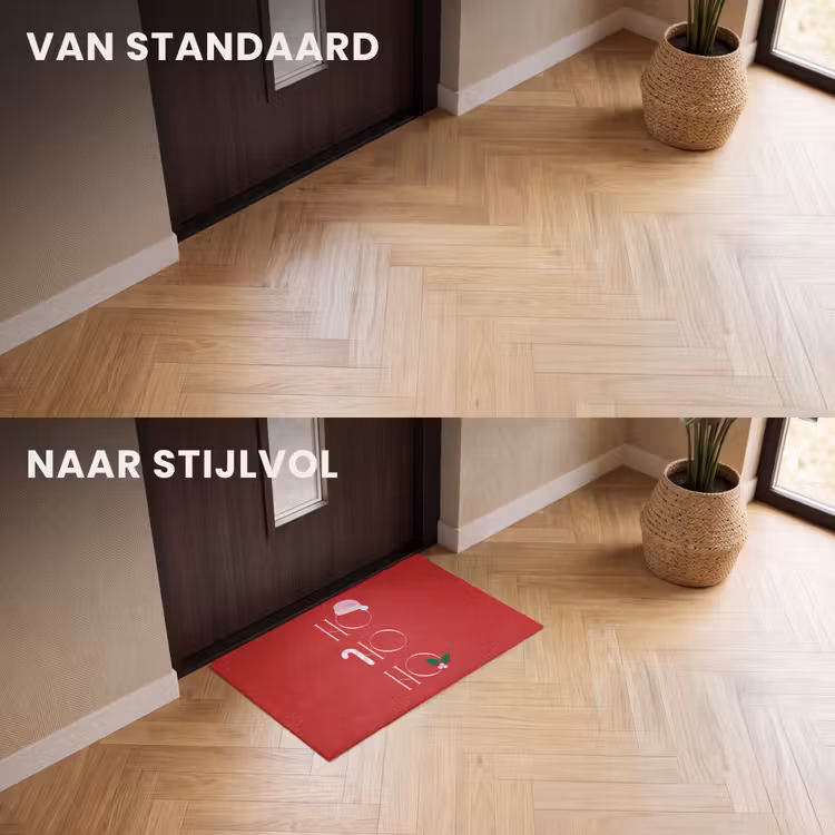 Deurmat - Kerst - Tekst - illustratie - Rood — 3