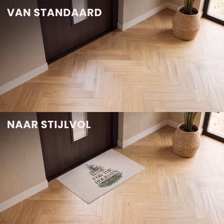 Deurmat - Kerst - Tekst - Kerstboom - Beige — 3