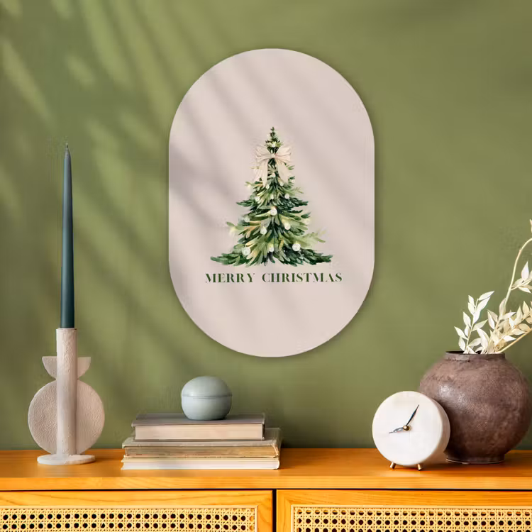 Muurovaal - Kerst - Kerstboom - Tekst — 2