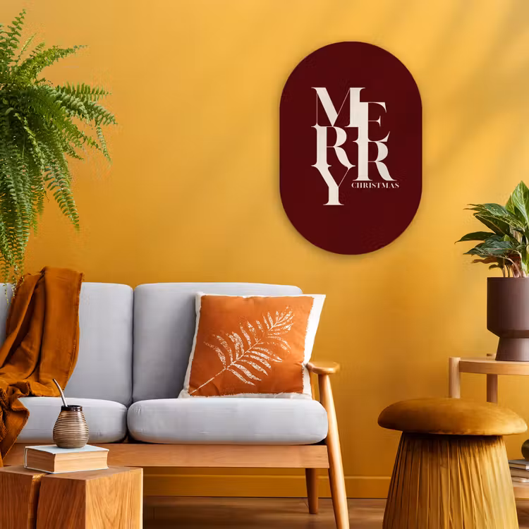 Muurovaal - Merry - Tekst - Donker - Rood — 1