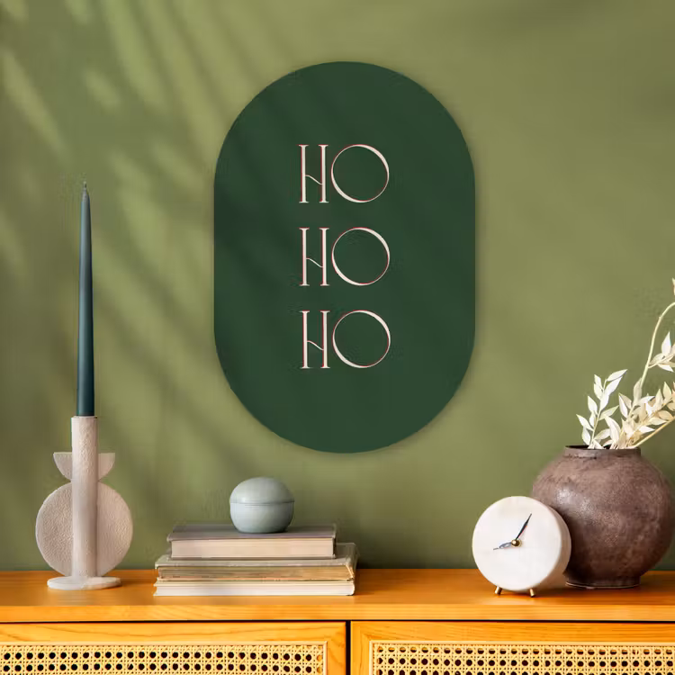 Muurovaal - Tekst - Kerst - Modern - Groen — 2