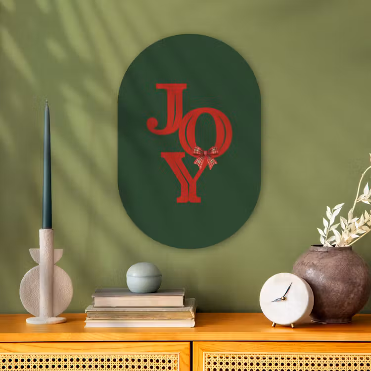 Muurovaal - Tekst - Kerst - Rood — 2