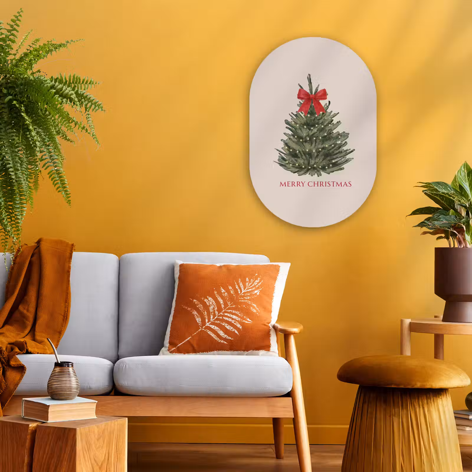 Muurovaal - Tekst - Kerst - Kerstboom — 1