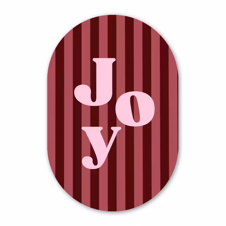 Muurovaal - Joy - Kerst - Tekst - Roze — 3