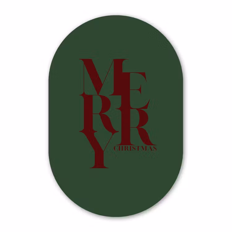 Muurovaal - Merry - Tekst - Groen - Kerst — 3