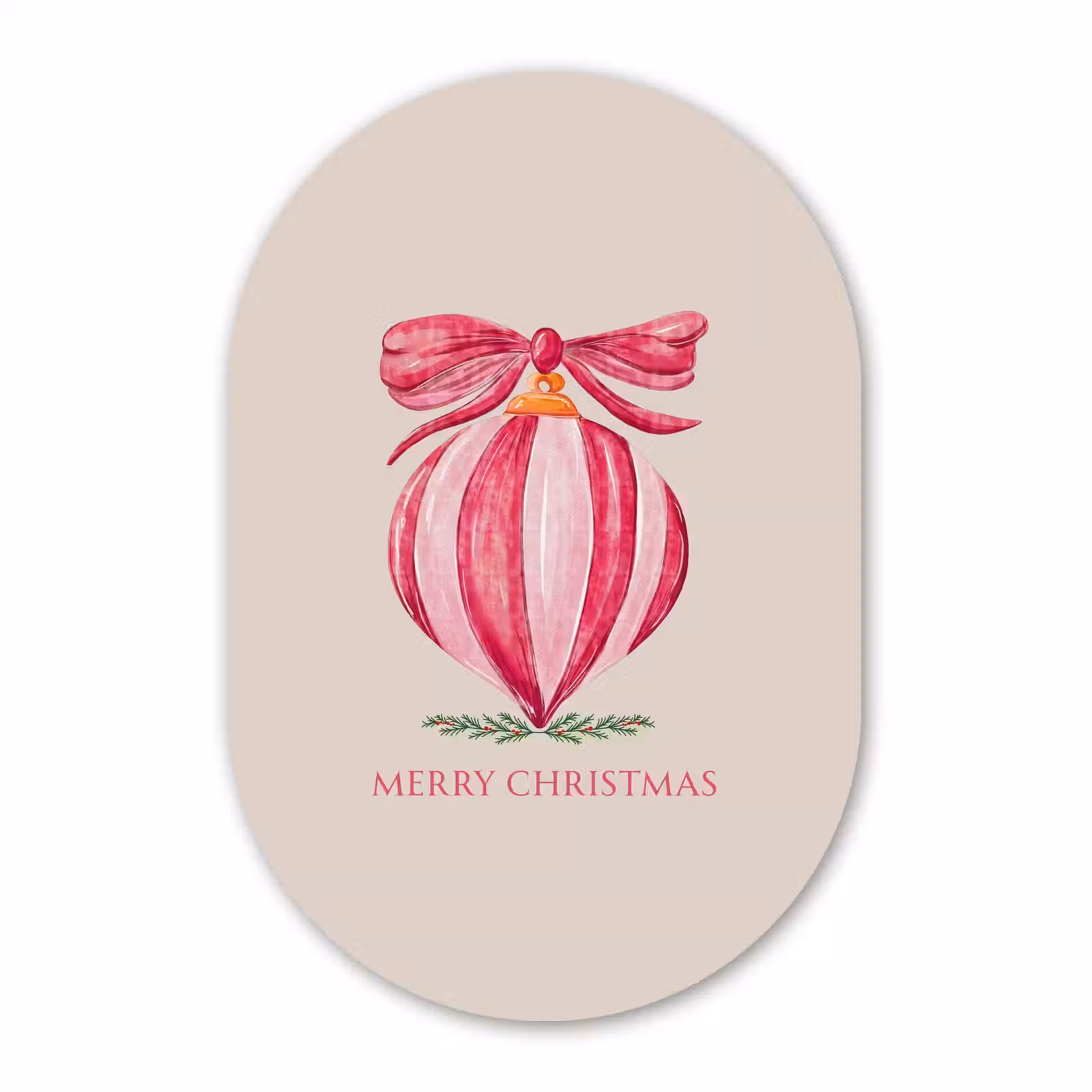 Muurovaal glas - Kerst - Kerstbal - Tekst — 1