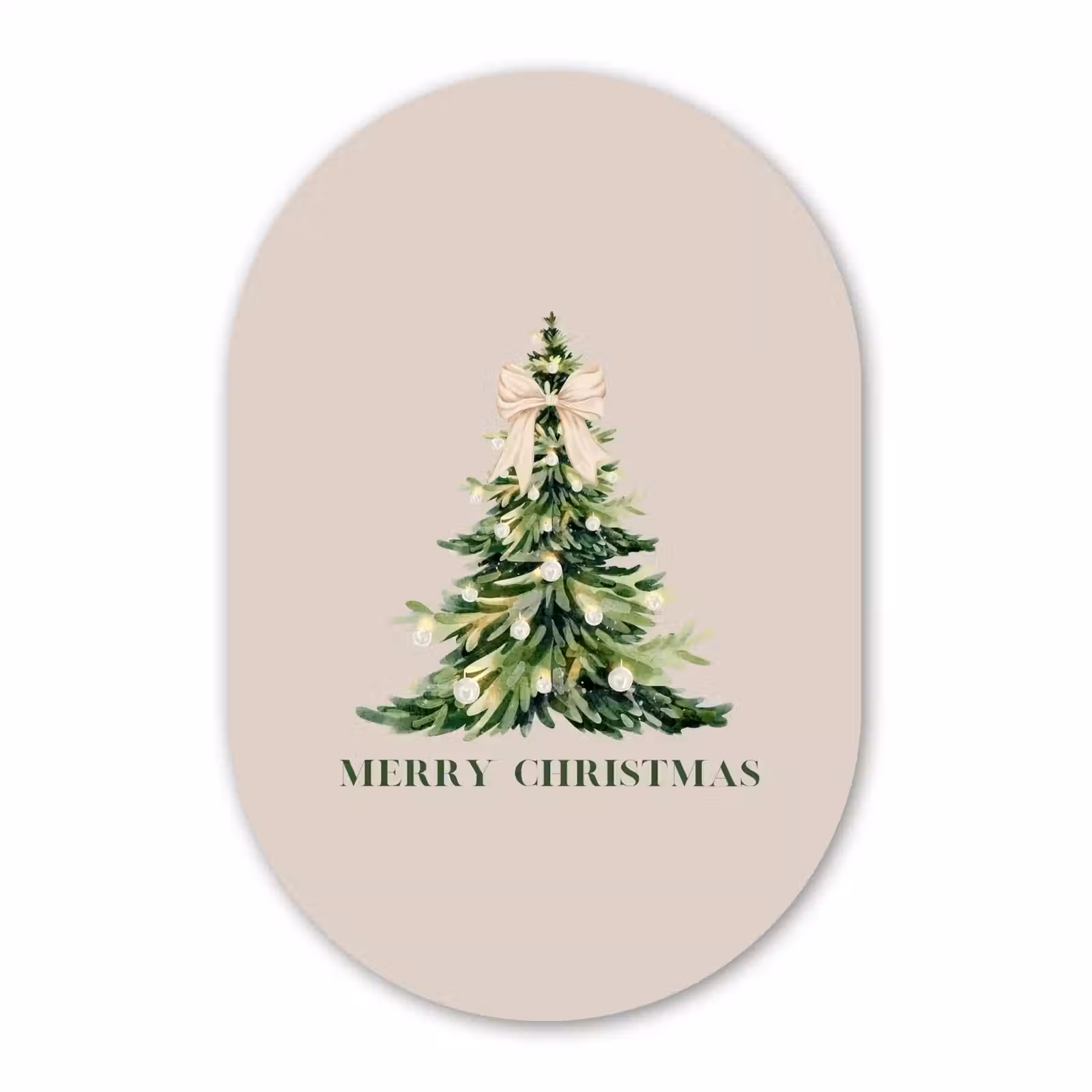 Muurovaal glas - Kerst - Kerstboom - Tekst — 1