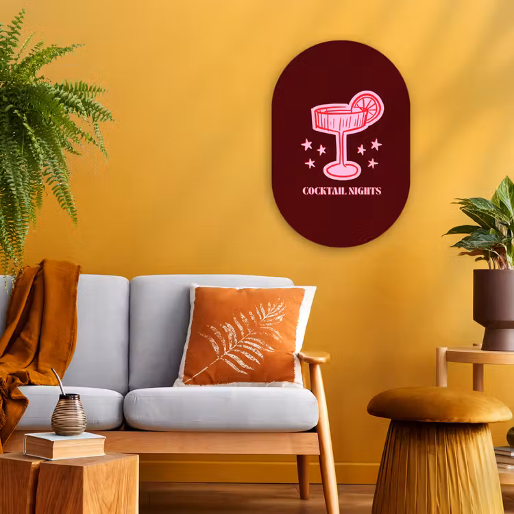 Muurovaal - Cocktail - Kerst - Burgundy - Roze — 1