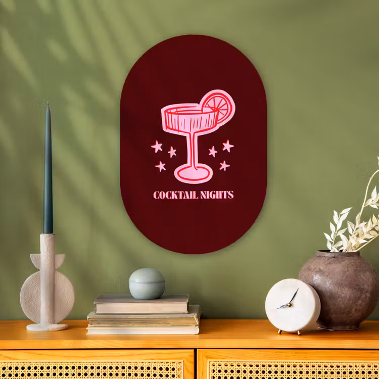 Muurovaal - Cocktail - Kerst - Burgundy - Roze — 2