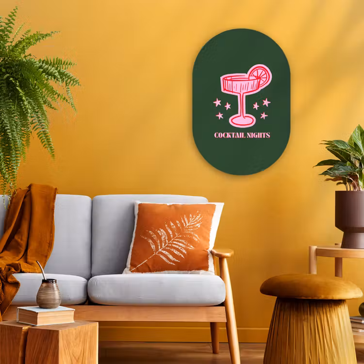 Muurovaal - Cocktail - Kerst - Roze - Groen — 1