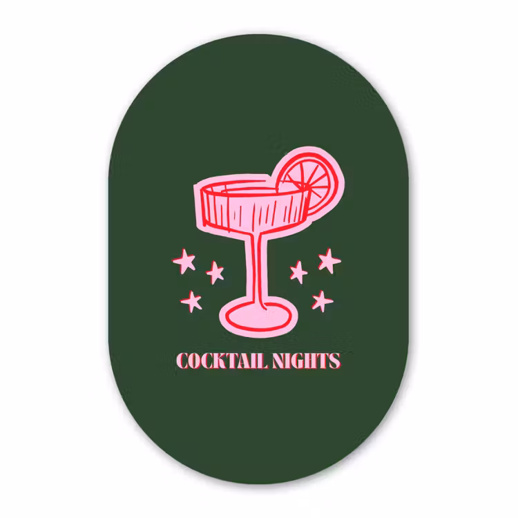 Muurovaal - Cocktail - Kerst - Roze - Groen — 3