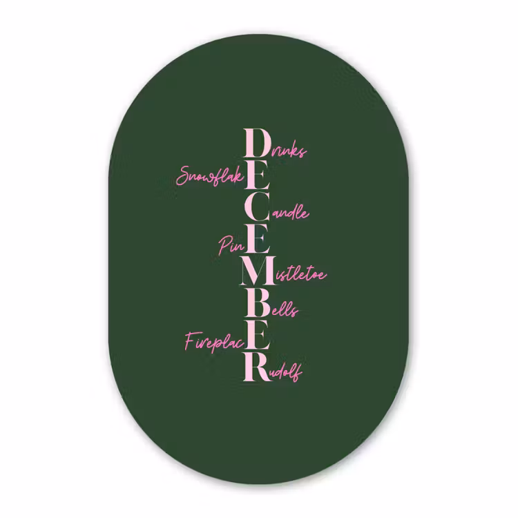 Muurovaal - December - Tekst - Kerst - Groen — 3
