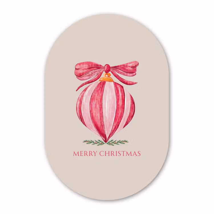 Muurovaal glas - Kerst - Kerstbal - Tekst — 1