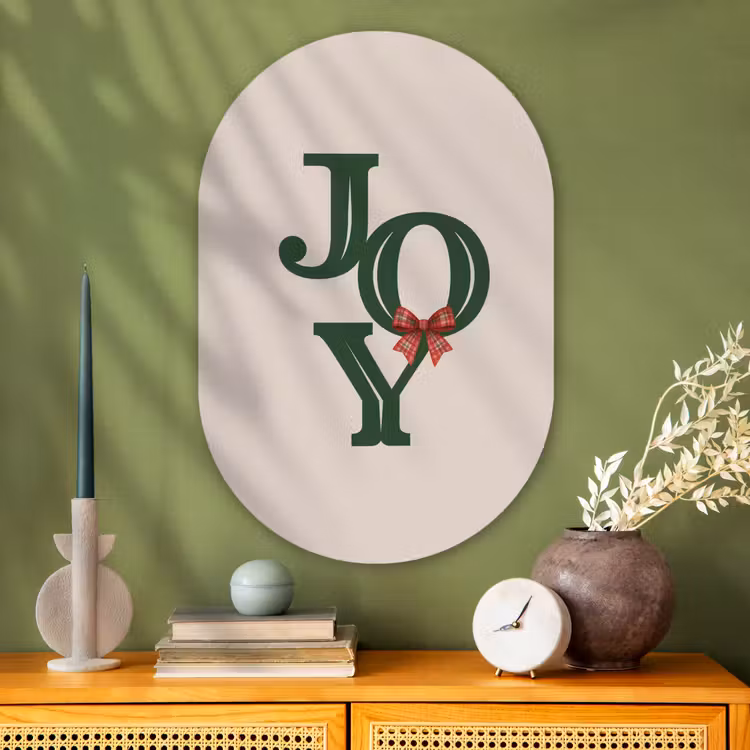 Muurovaal glas - Tekst - Kerst - Groen — 2