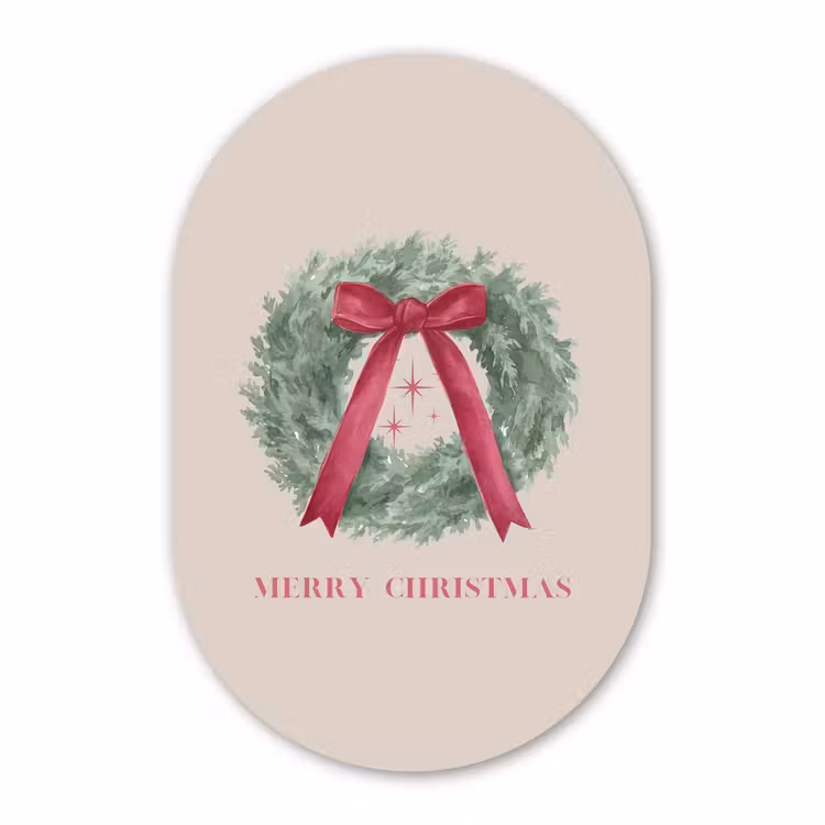 Muurovaal glas - Winter - Kerst - Tekst — 1