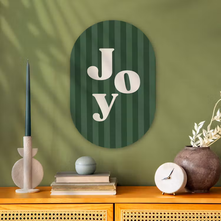 Muurovaal - Joy - Kerst - Tekst - Groen — 2