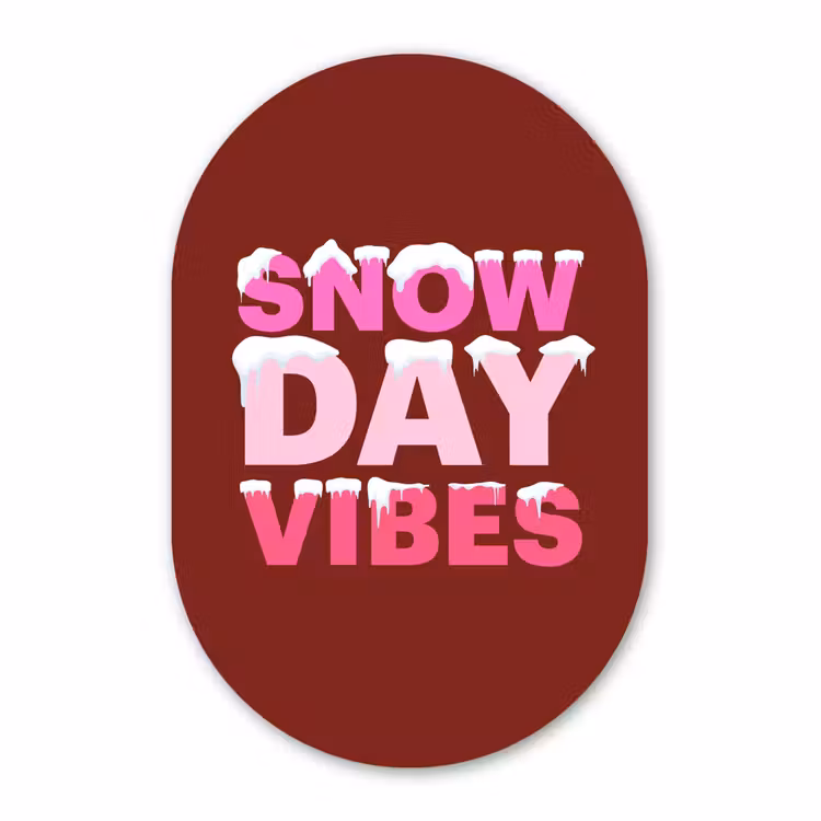 Muurovaal - Kerst - Tekst - Sneeuw - Rood - Roze — 3
