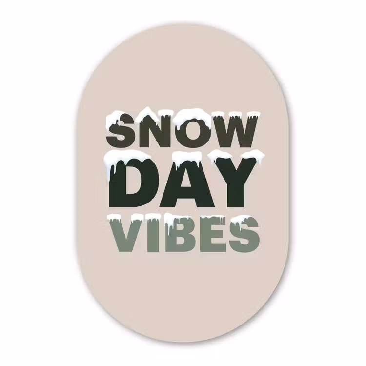 Muurovaal - Sneeuw - Tekst - Kerst - Beige — 3