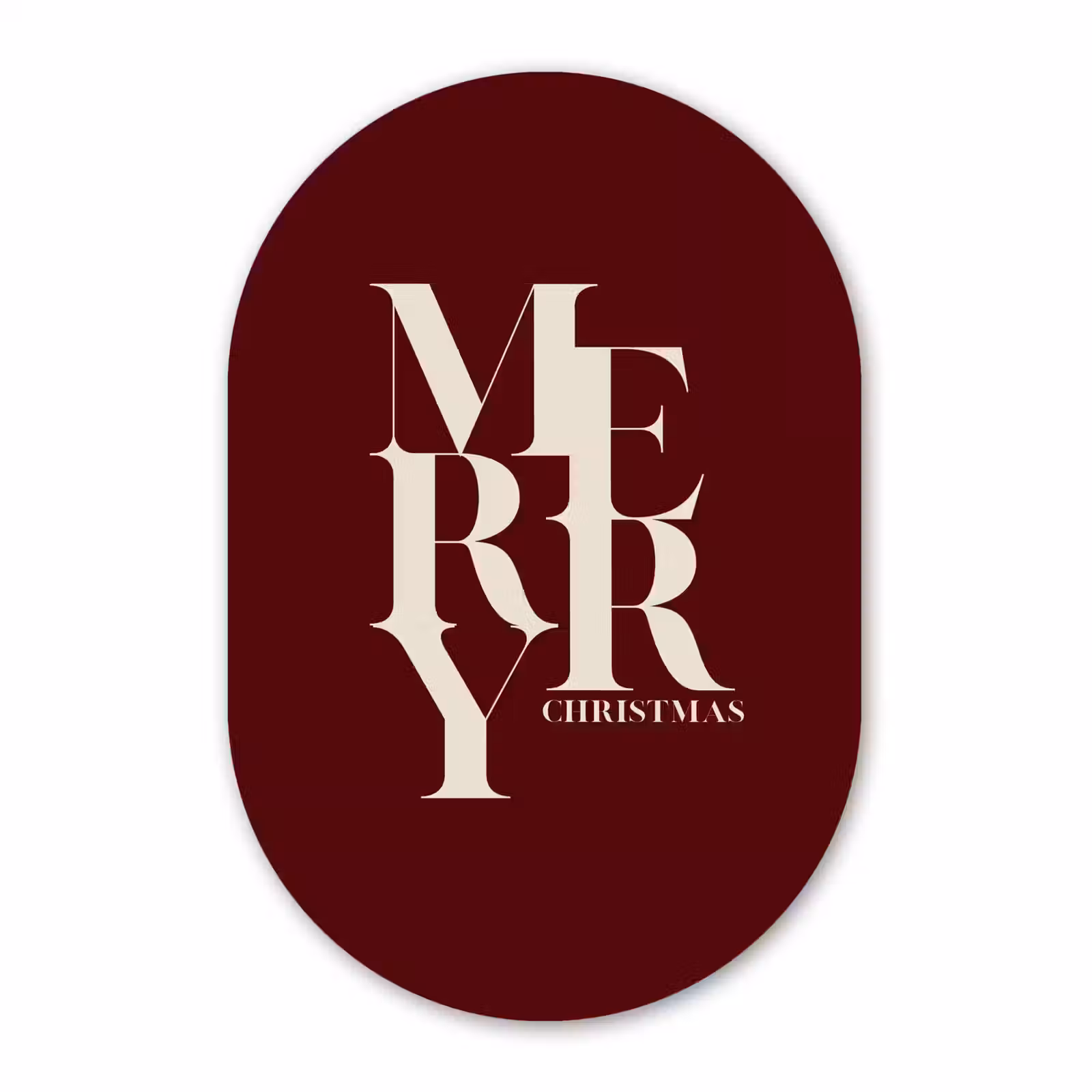Muurovaal glas - Merry - Tekst - Donker - Rood — 1