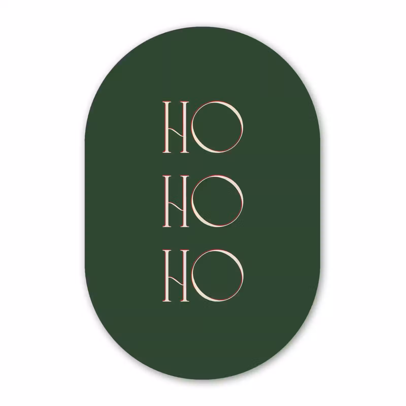 Muurovaal glas - Tekst - Kerst - Modern - Groen — 1