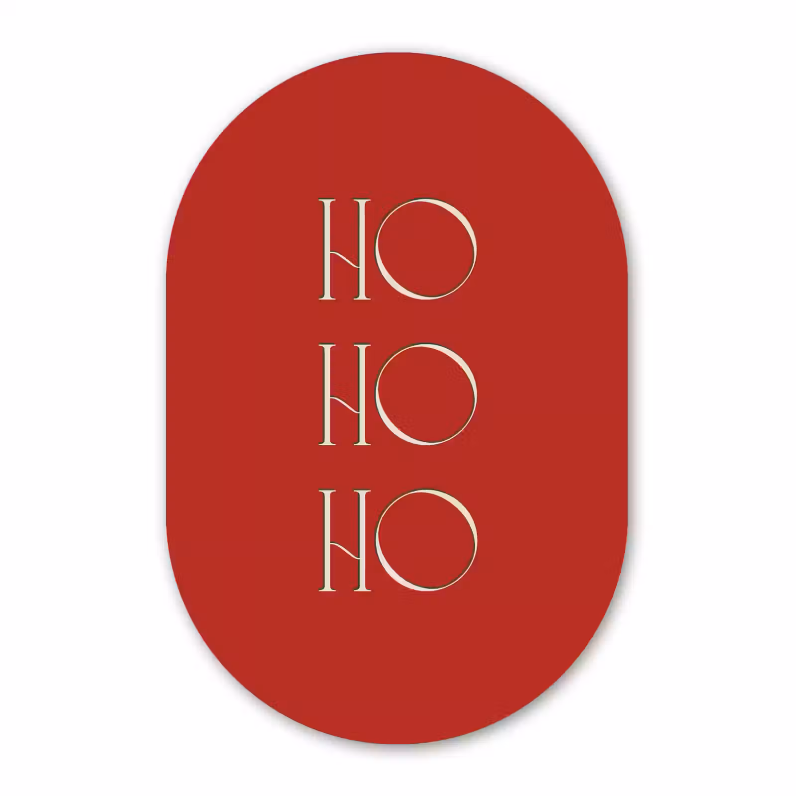 Muurovaal glas - Tekst - Kerst - Modern - Rood — 1