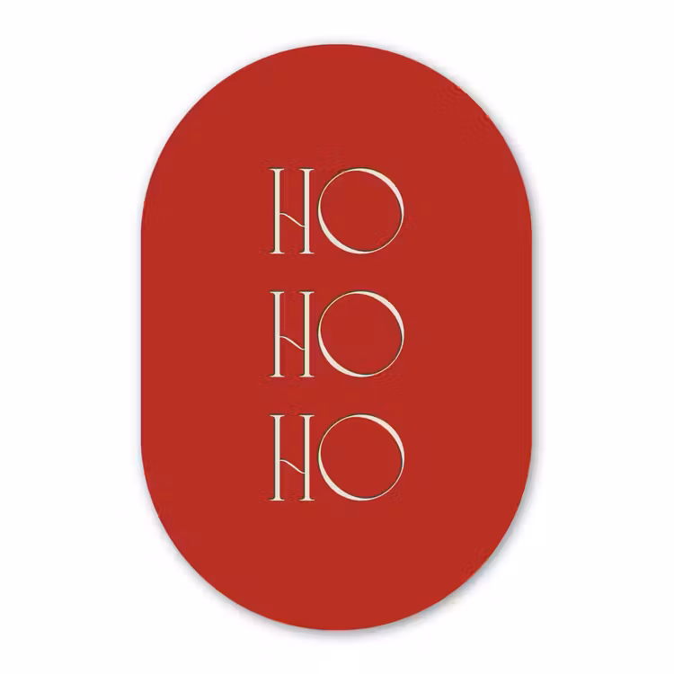 Muurovaal glas - Tekst - Kerst - Modern - Rood — 1
