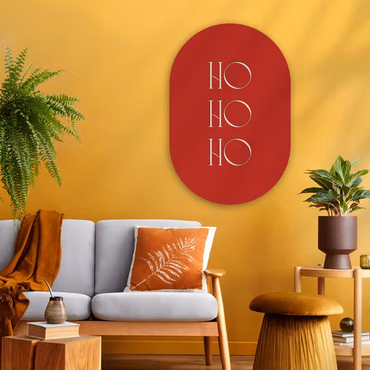 Muurovaal glas - Tekst - Kerst - Modern - Rood — 3