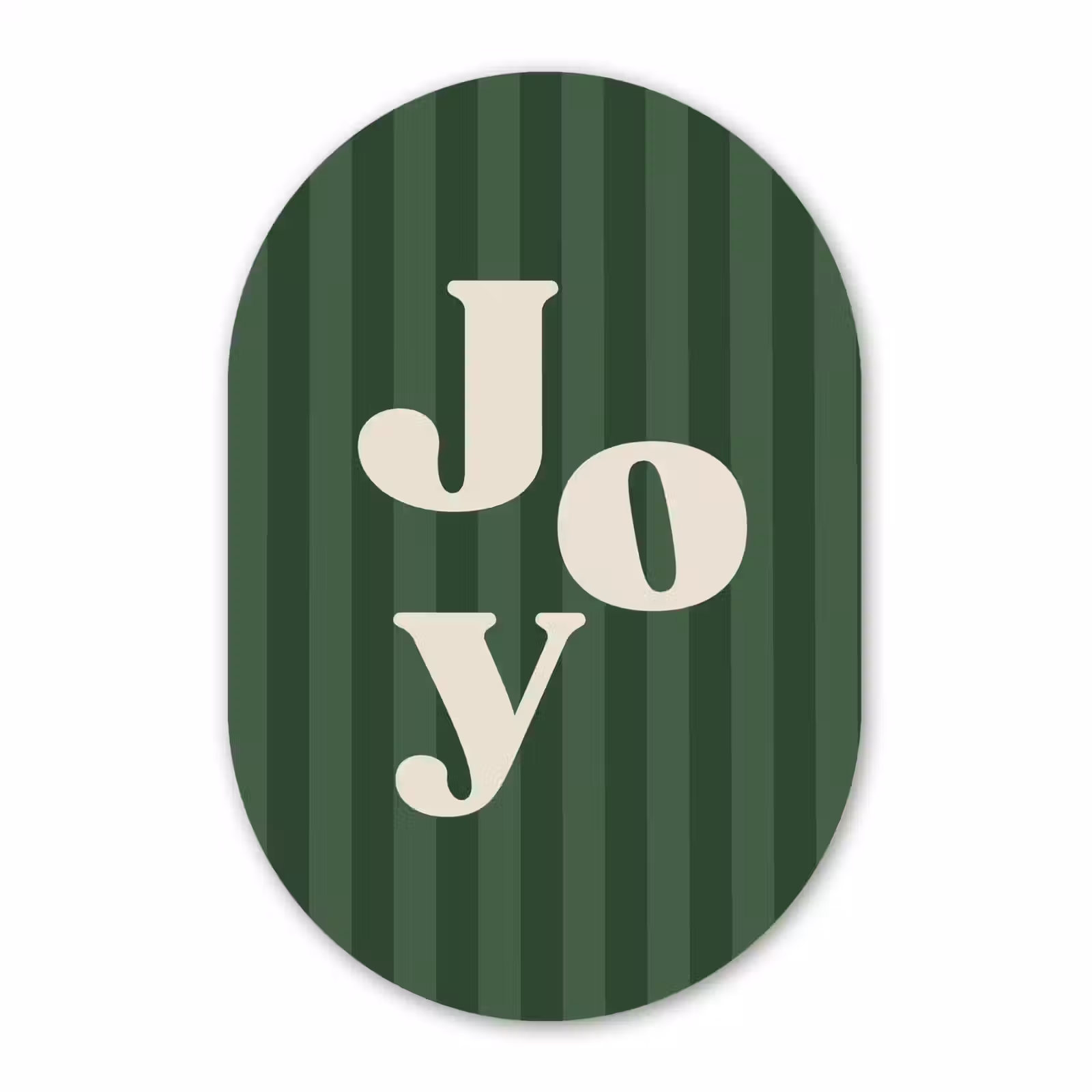 Muurovaal glas - Joy - Kerst - Tekst - Groen — 1