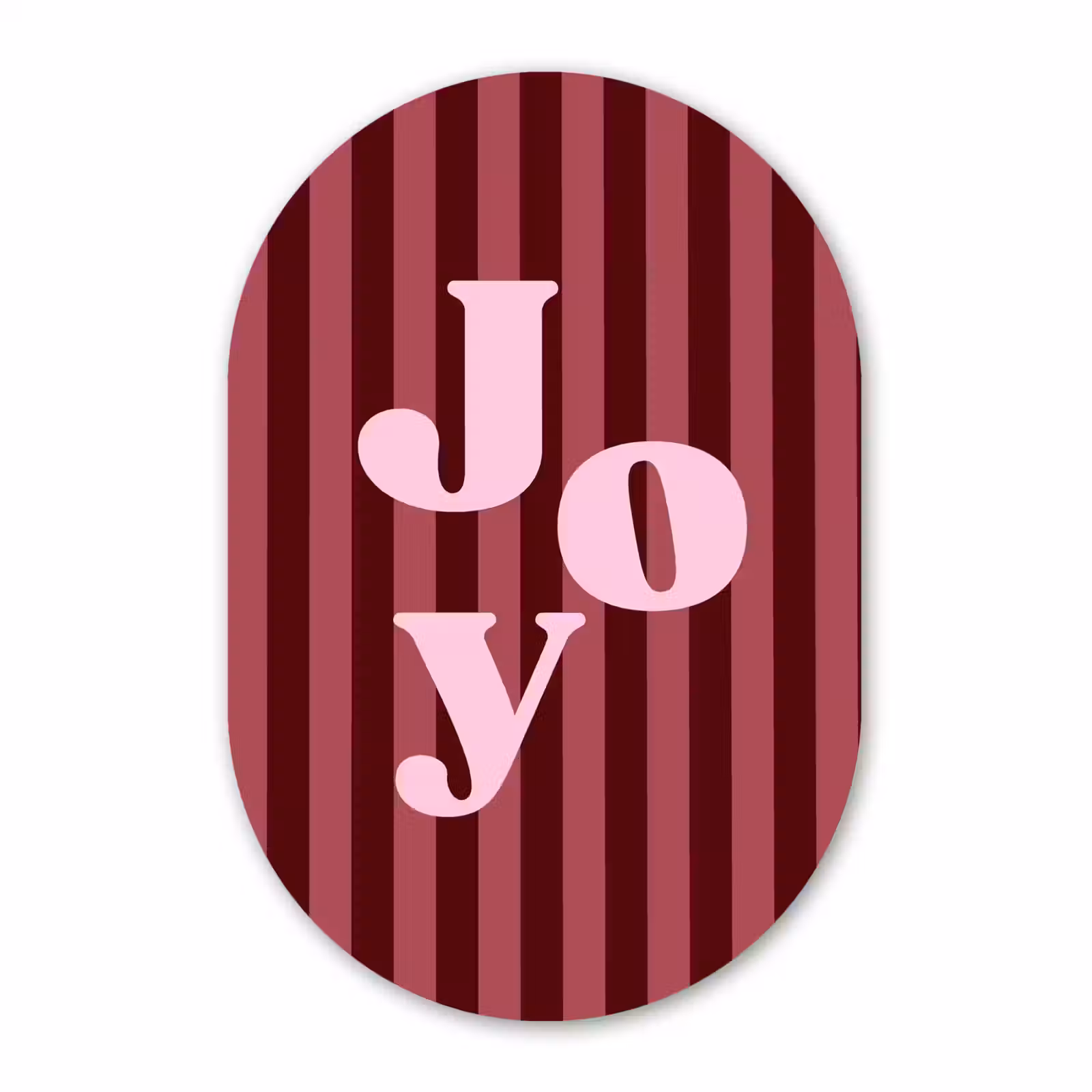 Muurovaal glas - Joy - Kerst - Tekst - Roze — 1