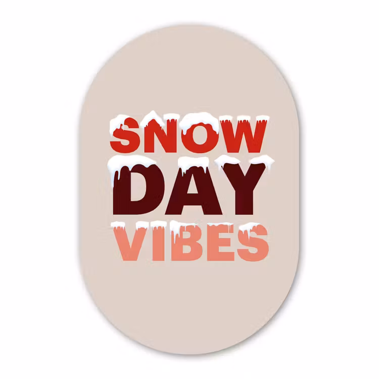 Muurovaal glas - Sneeuw - Kerst - Tekst - Rood — 1