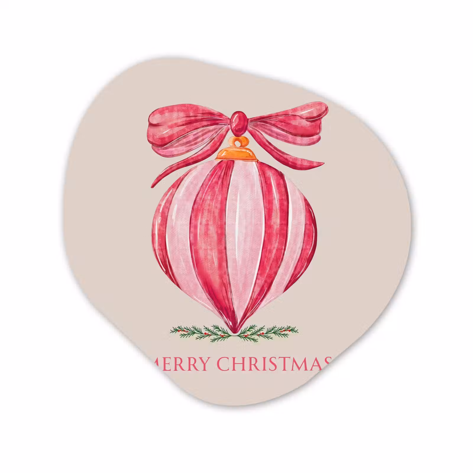 Organisch schilderij glas - Kerst - Kerstbal - Tekst — 1