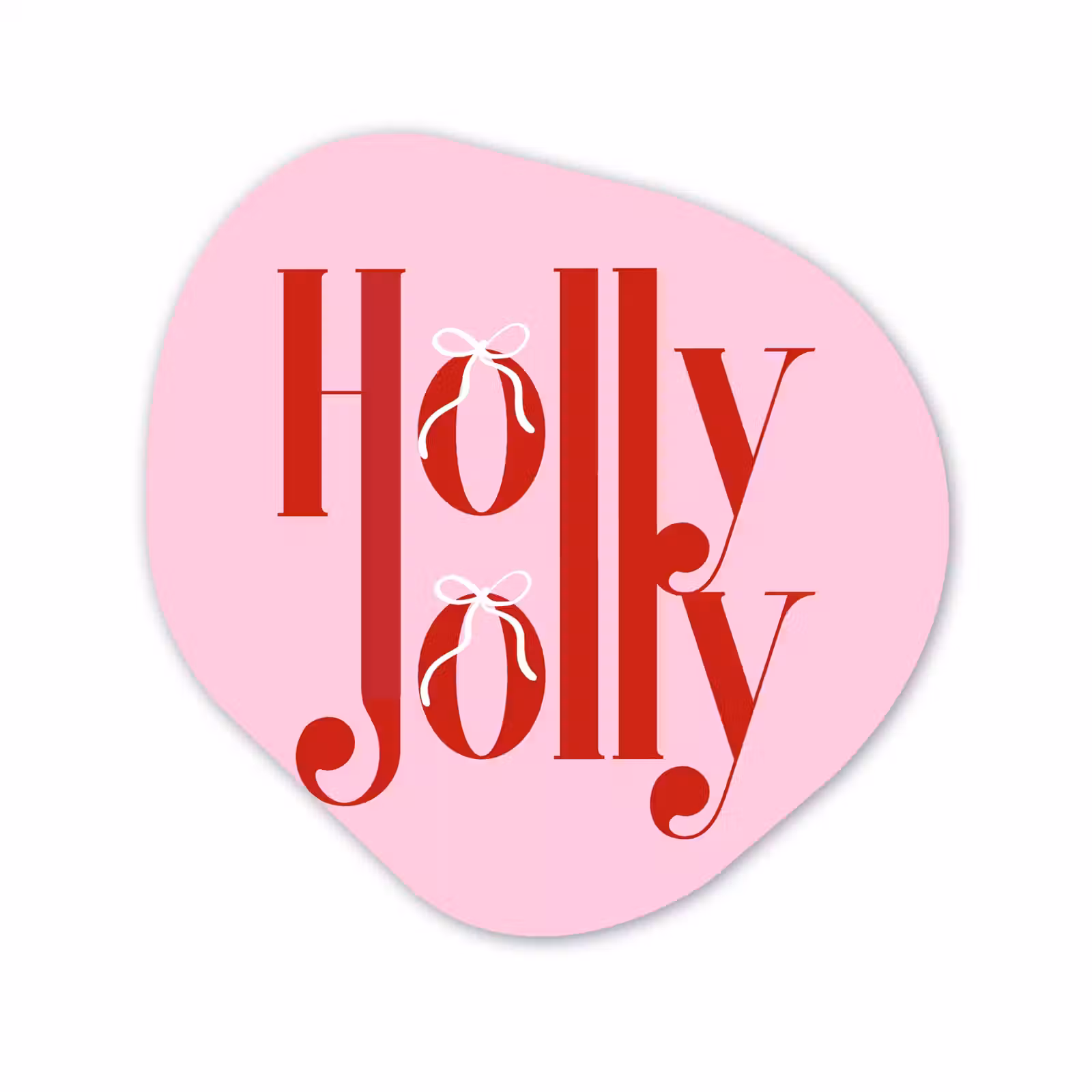 Organisch schilderij glas - Kerst - Tekst - Rood - Roze — 1