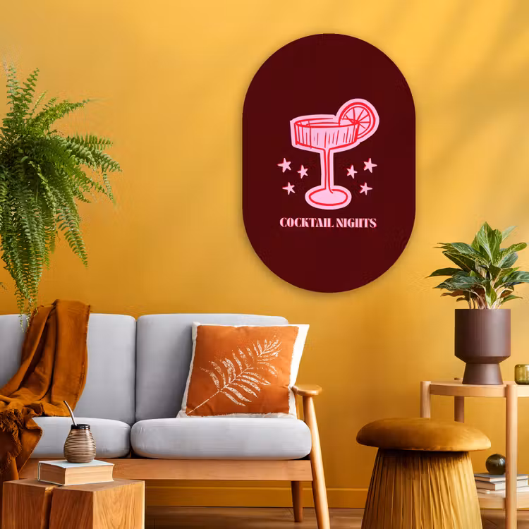Muurovaal glas - Cocktail - Kerst - Burgundy - Roze — 3