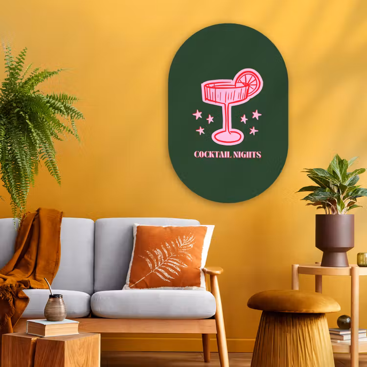 Muurovaal glas - Cocktail - Kerst - Roze - Groen — 3