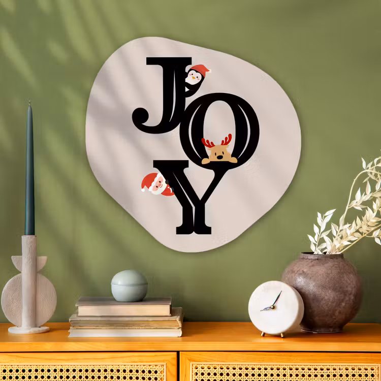 Organisch schilderij glas - Joy - Animatie - Zwart - Kerst — 2