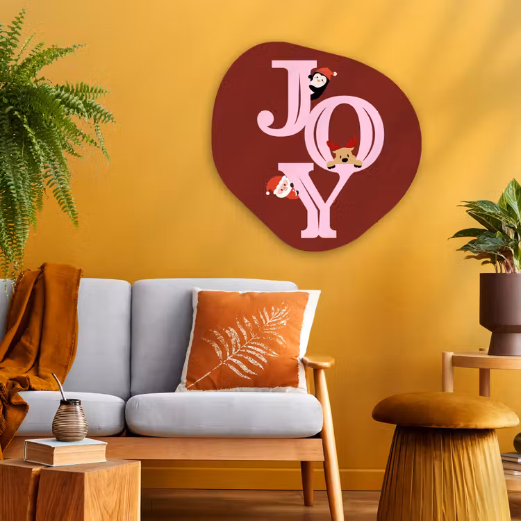 Organisch schilderij glas - Joy - Kerst - Animatie - Rood - Roze — 3