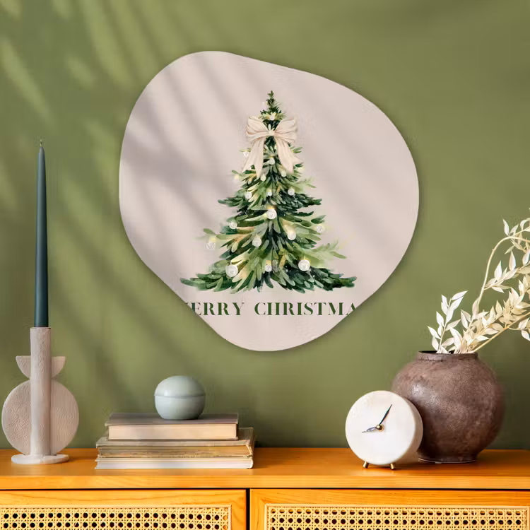 Organisch schilderij glas - Kerst - Kerstboom - Tekst — 2