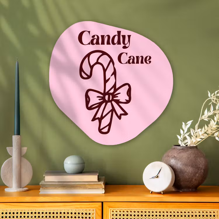 Organisch schilderij glas - Kerst - Snoep - Tekst - Bruin - Roze — 2
