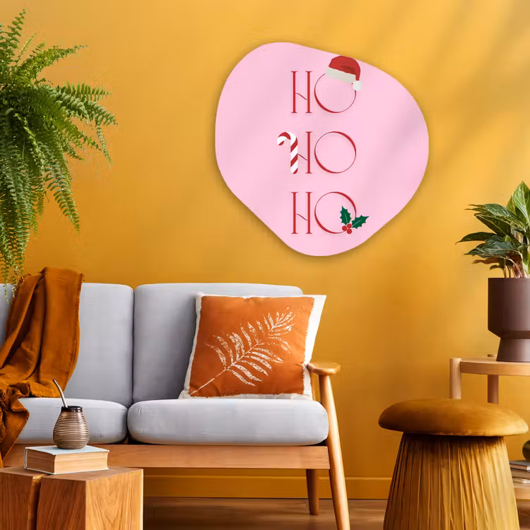 Organisch schilderij glas - Kerst - Tekst - Roze - Illustratie — 3