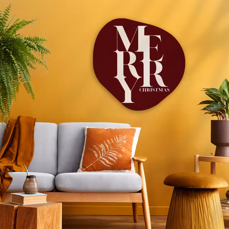Organisch schilderij glas - Merry - Tekst - Donker - Rood — 3