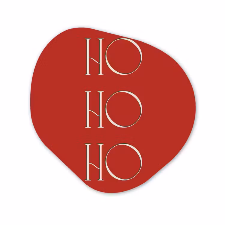 Organisch schilderij glas - Tekst - Kerst - Modern - Rood — 1