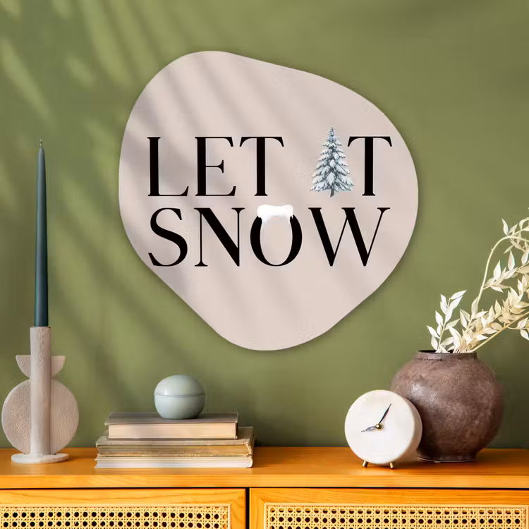 Organisch schilderij glas - Tekst - Kerst - Sneeuw — 2