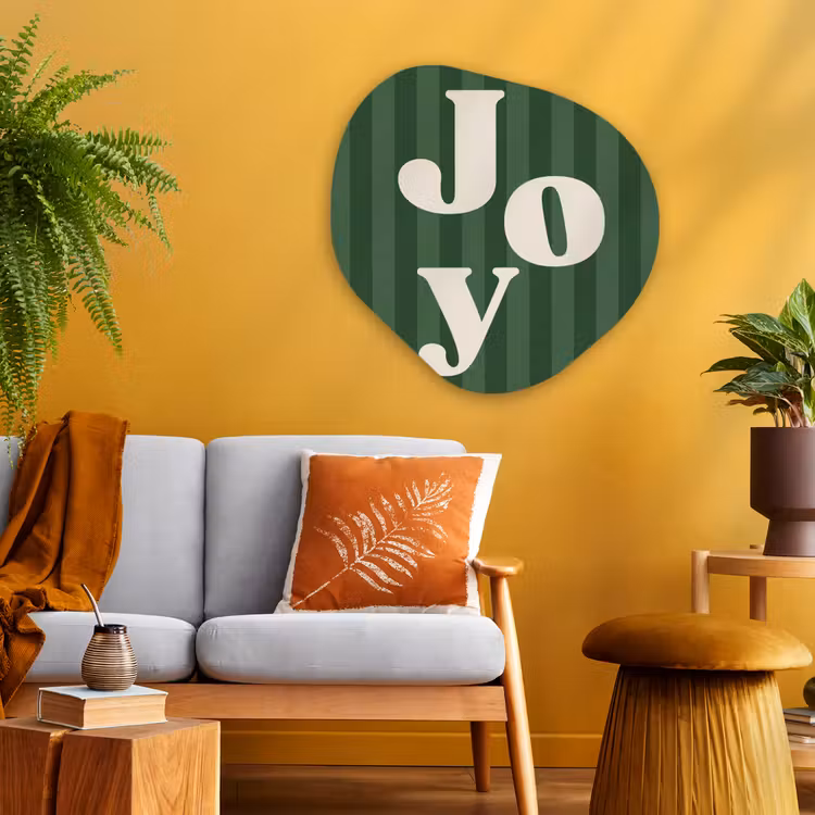 Organisch schilderij glas - Joy - Kerst - Tekst - Groen — 3