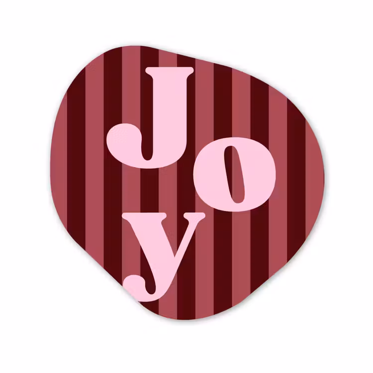 Organisch schilderij glas - Joy - Kerst - Tekst - Roze — 1