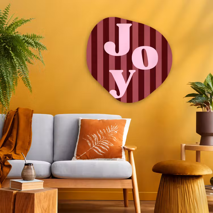 Organisch schilderij glas - Joy - Kerst - Tekst - Roze — 3