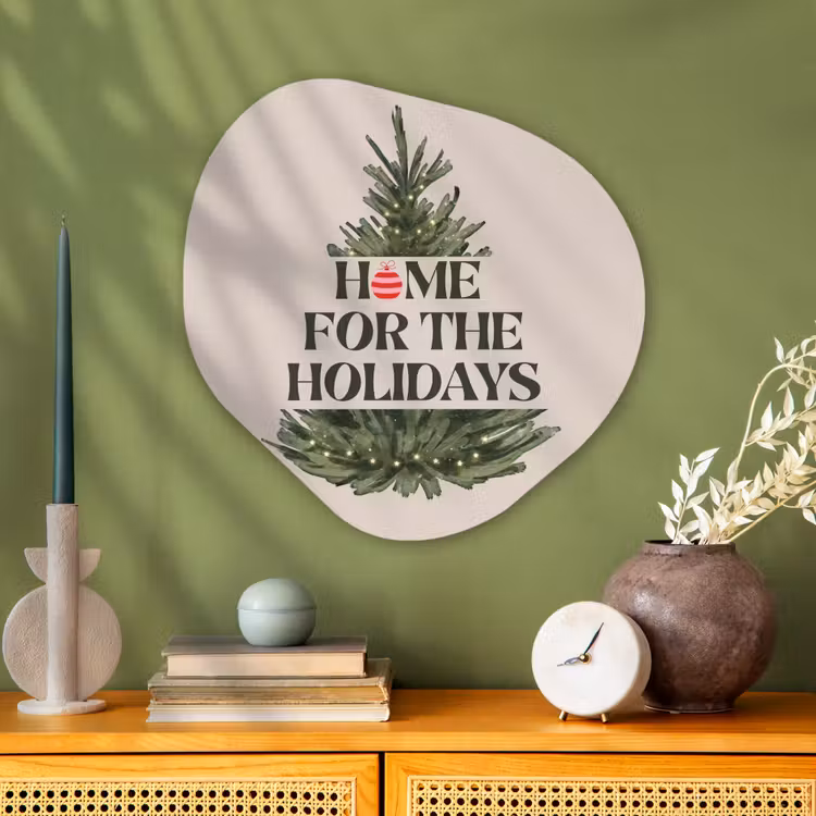 Organisch schilderij glas - Kerst - Tekst - Kerstboom - Beige — 2