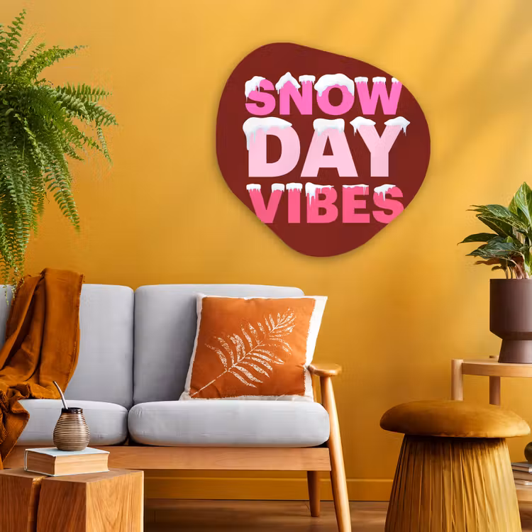 Organisch schilderij glas - Kerst - Tekst - Sneeuw - Rood - Roze — 3
